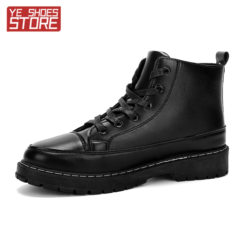 Men's Leather Short Boots - Sewn Autumn Boots With Rubber Sole, Casual Outdoor Work Shoes - View #7