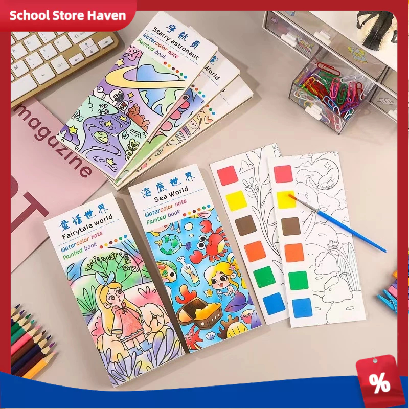 12 Sheets Painting Coloring Book Set with Paintbrush Graffiti ...