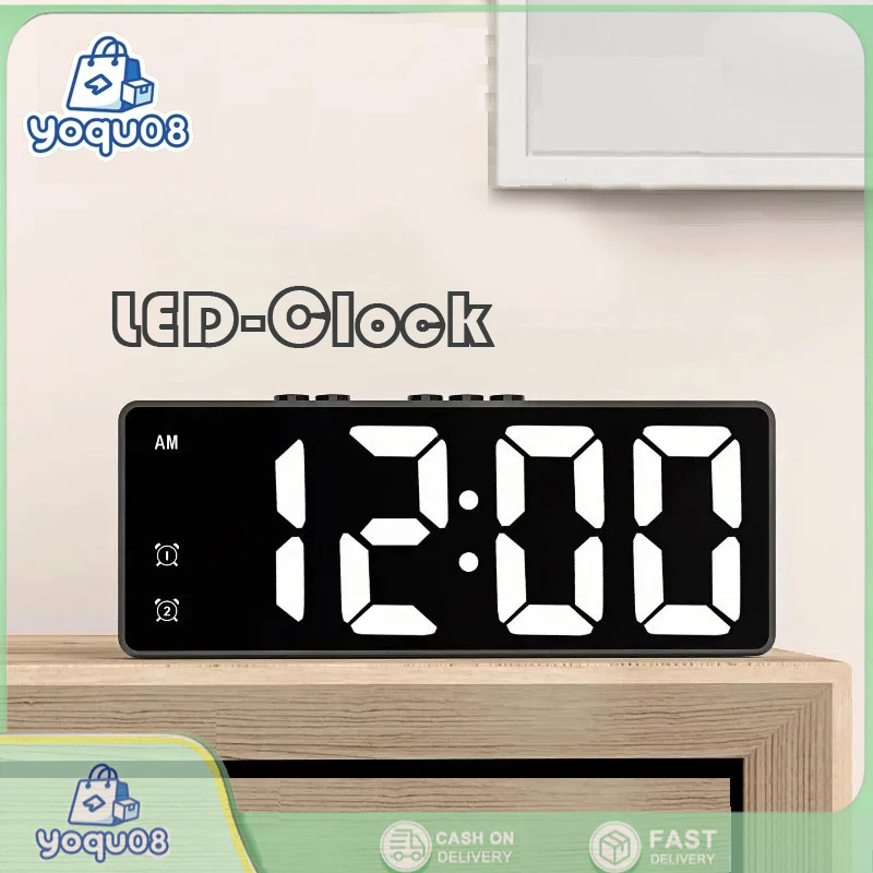 LED digital alarm clock Intelligent voice temperature lamp dormitory ...