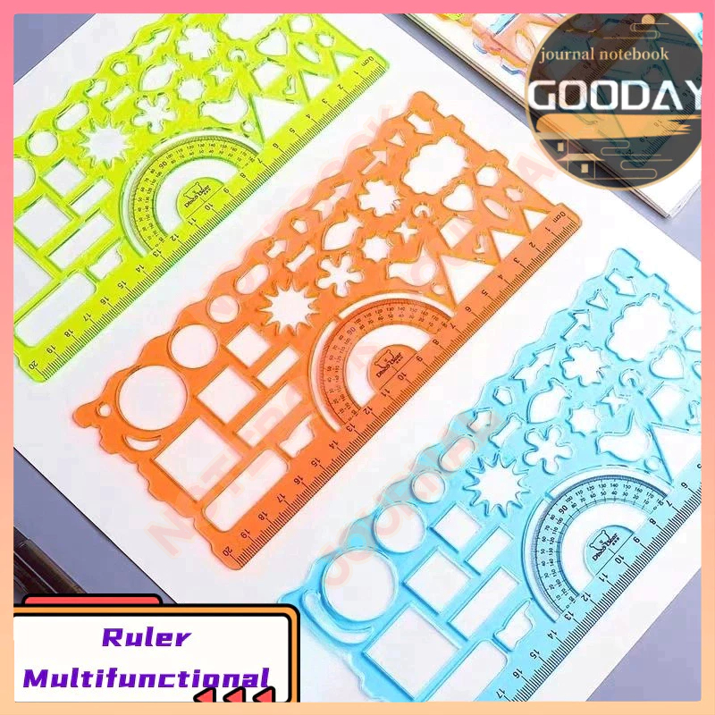 Creative Plastic Ruler Multifunctional Template Ruler Drawing Geometry ...