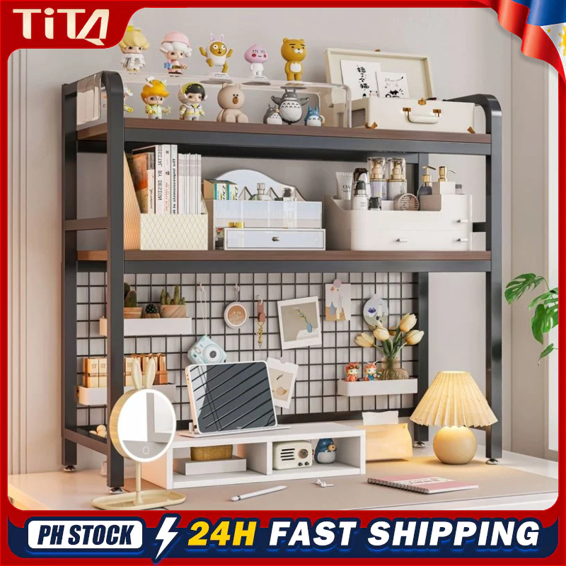 Simple multi-layer desktop desktop bookshelf organizer computer desk ...