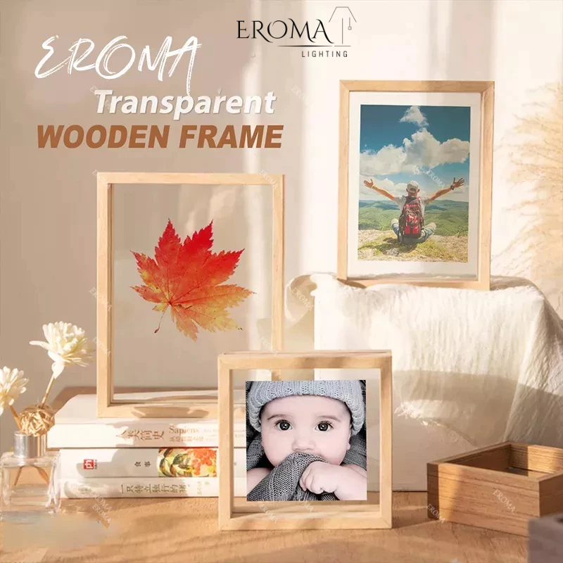 [Eroma] Floating Frame Natural Wooden Photo Frame with Minimalist ...