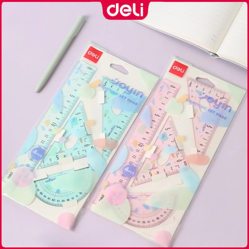 Deli EH660 Student Theme Set Ruler Mixed 1Set | Shopee Philippines