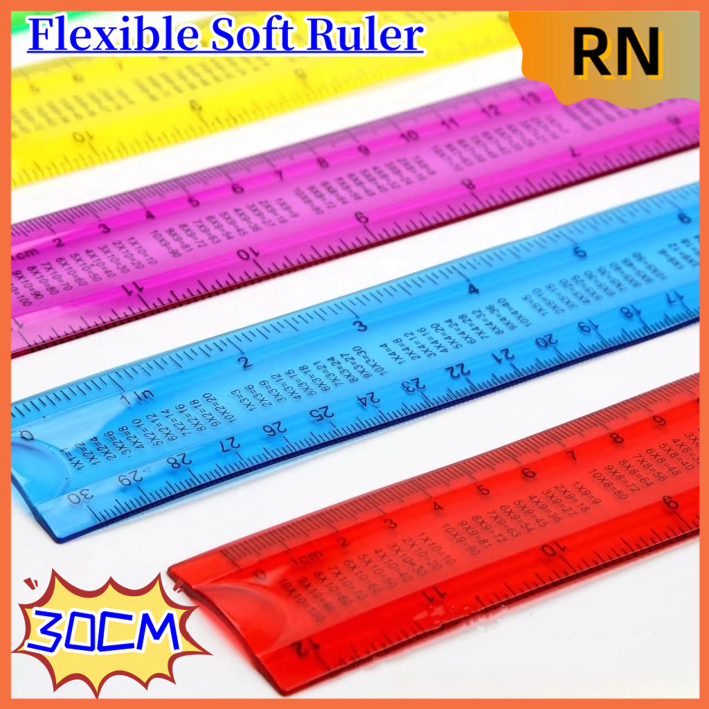 30CM Soft Ruler Flexible Candy Color Creative Ruler Unbreakable ...