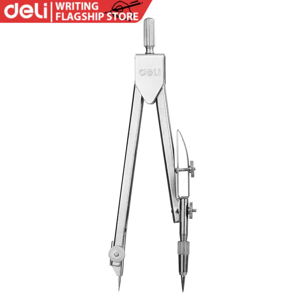 Deli Compass Srawing Tool Stationery Set Stainless Steel Silver with ...