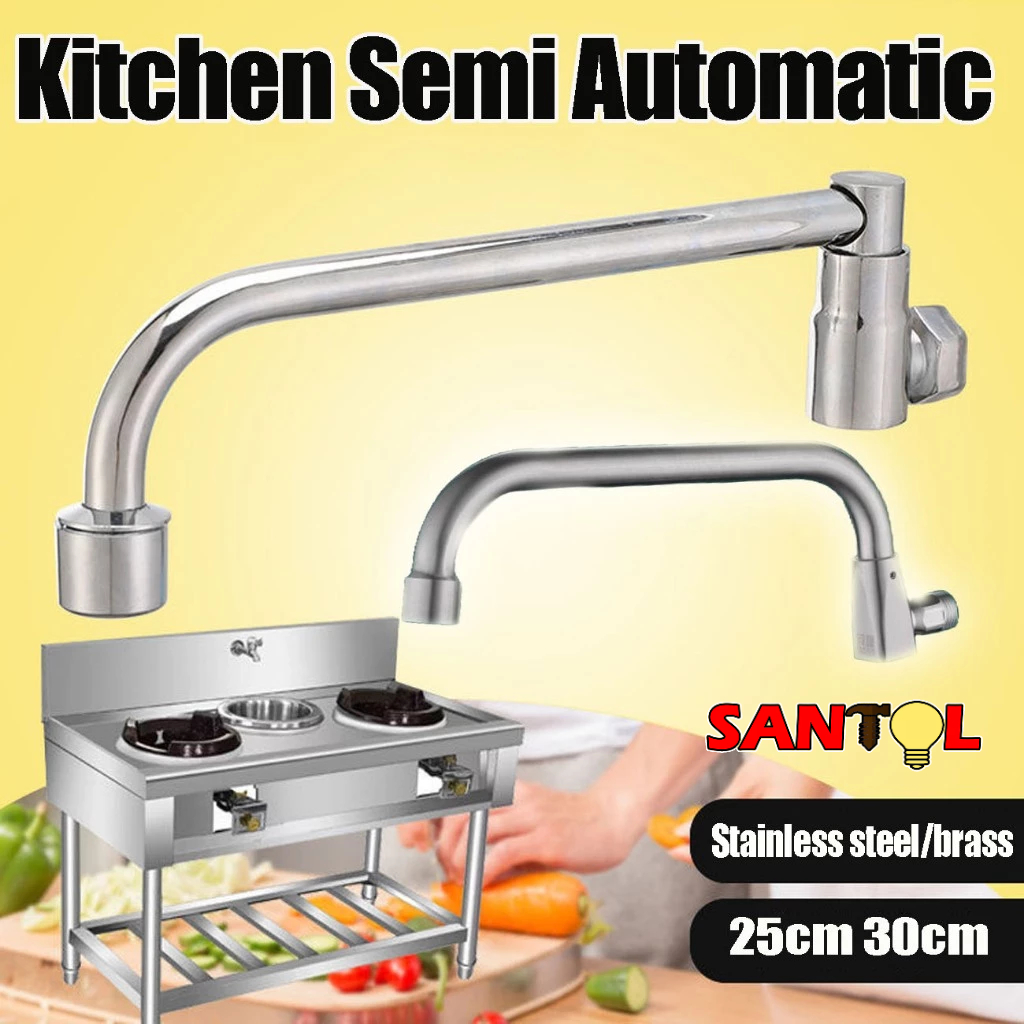 Semi Automatic Kitchen Stove Swing Turn Stainless Steel Single Cold ...