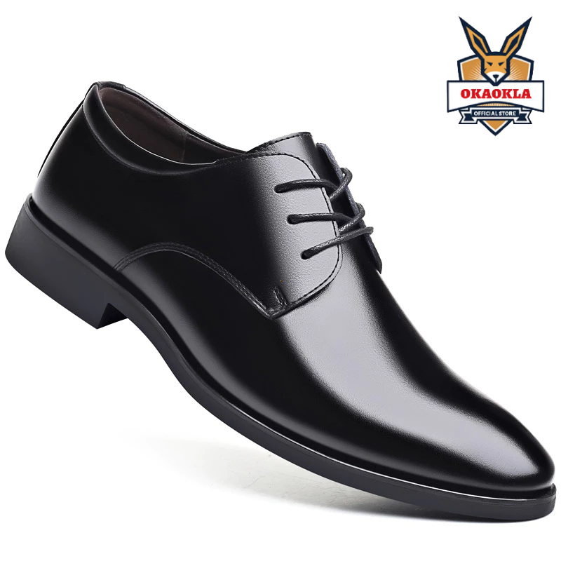Men's Leather Shoes Formal Business British Style Casual Leather