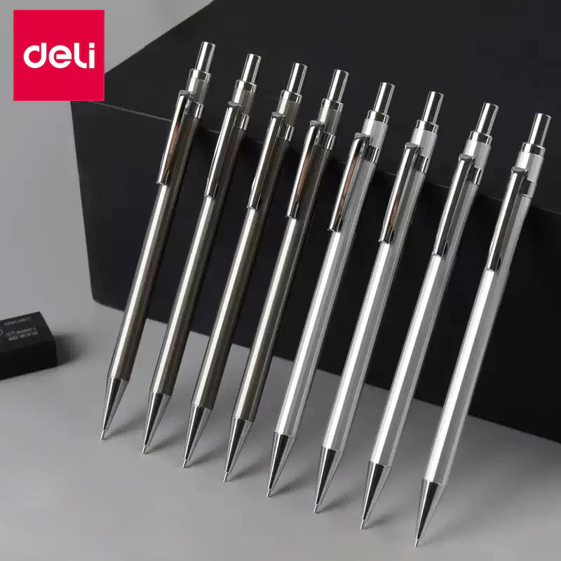 Deli 1PCS 0.5/0.7mm Metal Mechanical Pencil Automatic Pen Press Pen ...