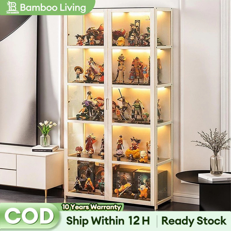 【On Hand】Bamboo Display Cabinet Acrylic 1/2Doors Three Sided ...