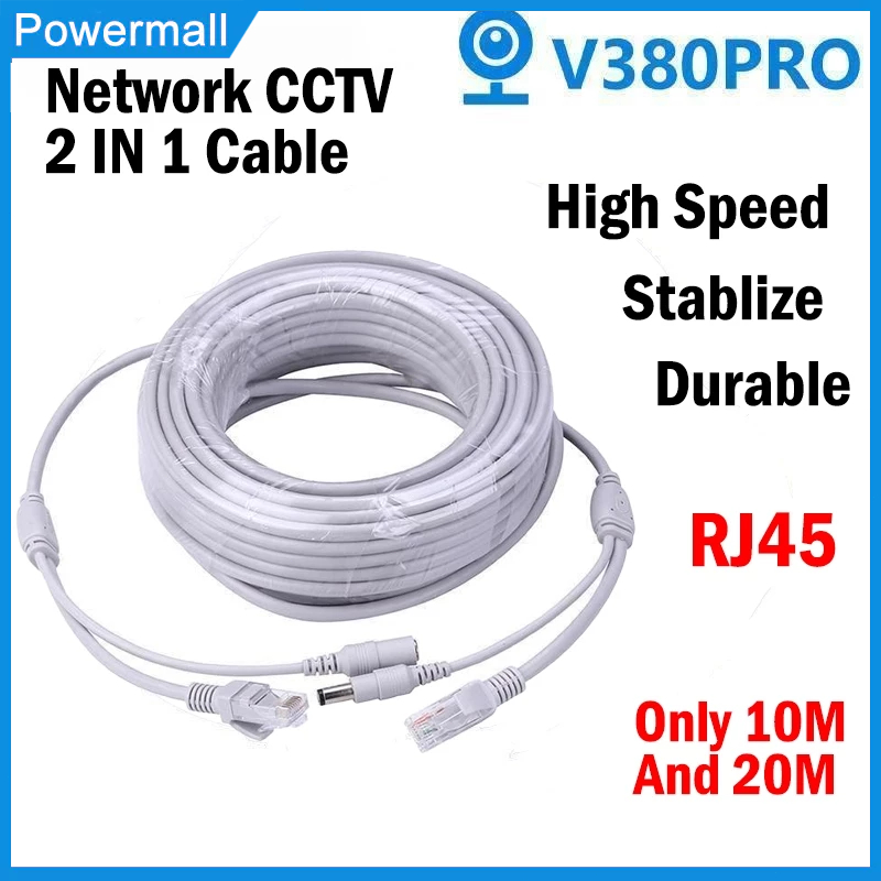 V380 Pro High Quality RJ45 Extension 20M Cable Ethernet IP Camera Video ...