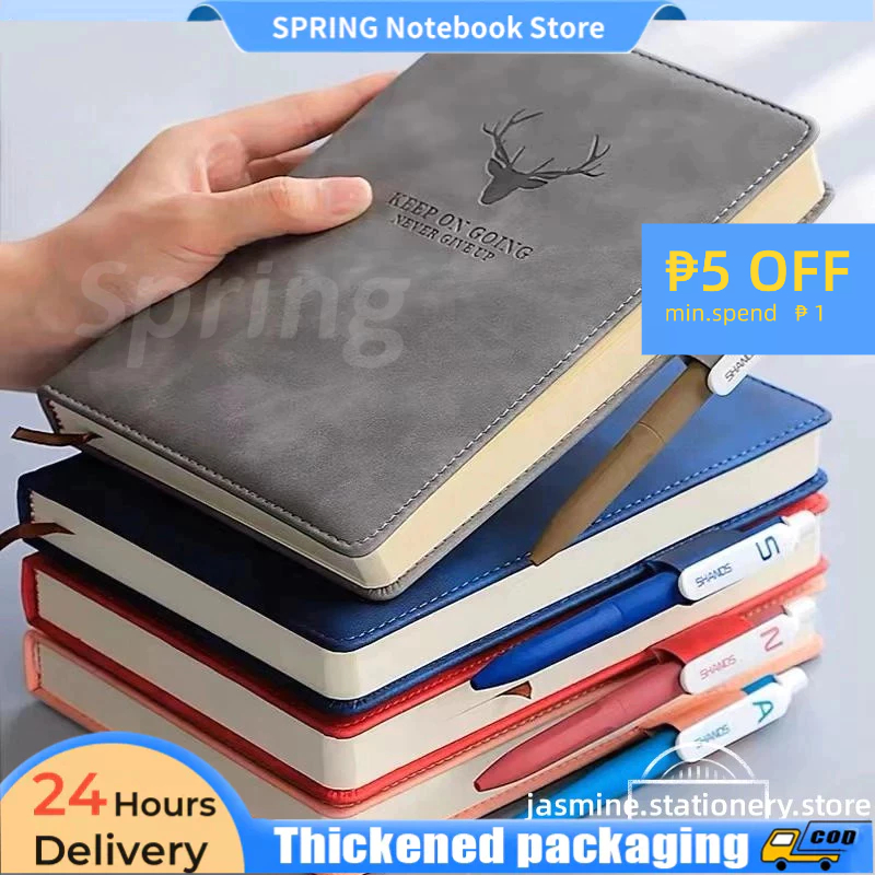 A5 360 Pages Faux leather notebook Thick Business stationary Sketchbook ...