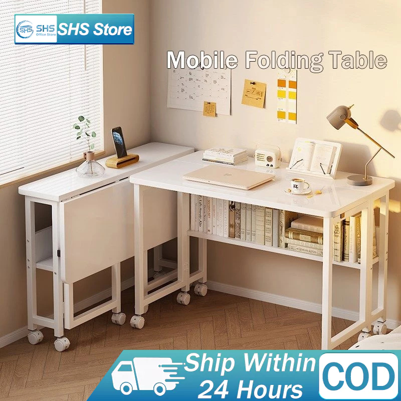 Folding Table With Wheels Portable Foldable table laptop table Computer ...