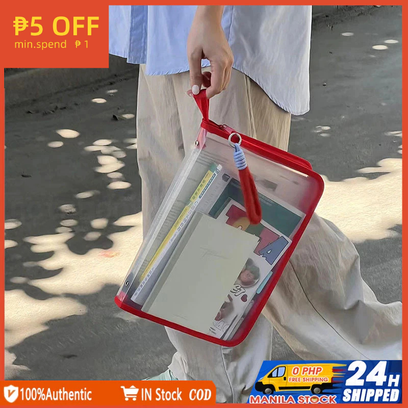 A4 File Bag Transparent New Zipper College Student Large Capacity Test ...