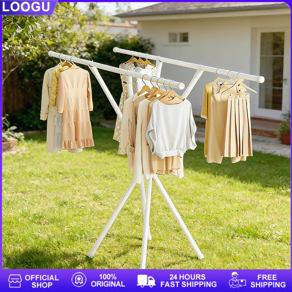 Folding Drying Rack Sampayan Clothes Rack Double Rod Laundry Drying ...