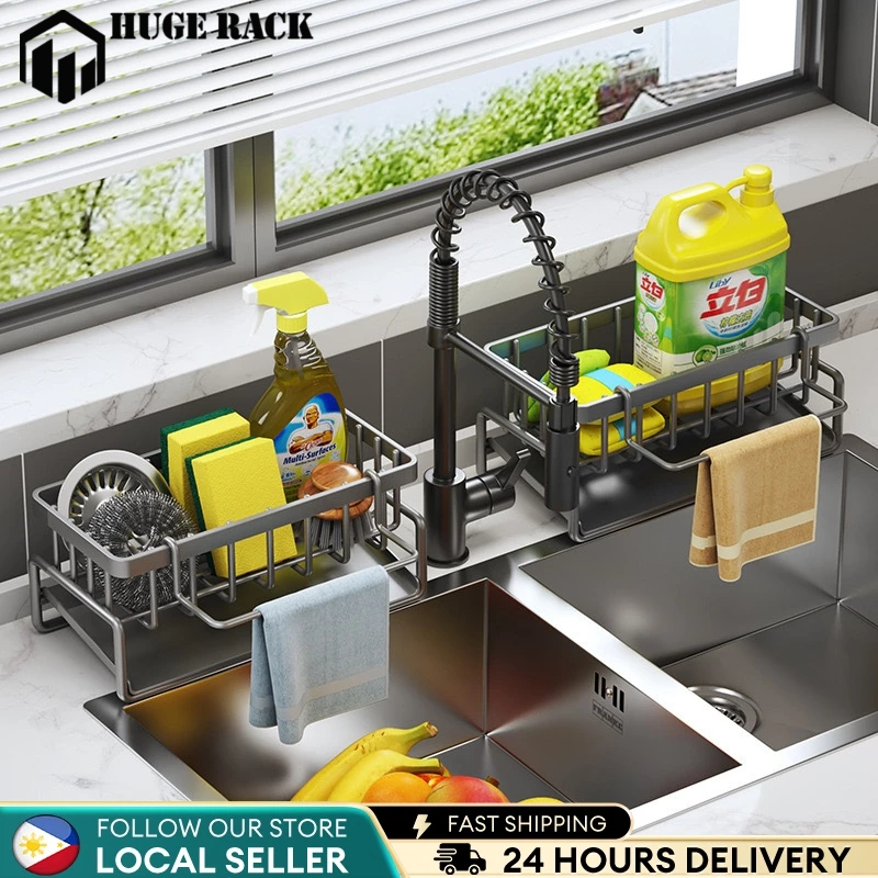 Kitchen Sponge Rack Steel Ball Soap Drain Dish Cloth Sink Wrought Iron ...