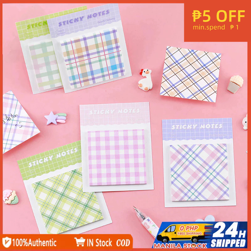 30 sheets INS Sticky Note Paper Grid Simplicity Memopad Creative Post ...