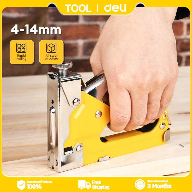 Deli Tools Staple Gun Nail Gun Professional Single-use Heavy Duty Gun ...