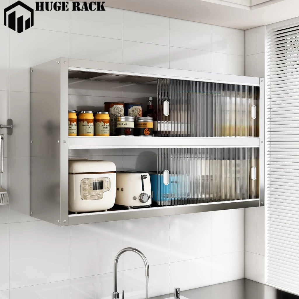 Kitchen Cabinet Dustproof Hanging Storage Cabinet Wall-mounted Shelf ...