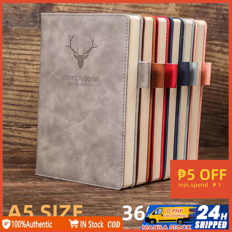 A5 size notebook thick paper smooth leather notepad writing school ...