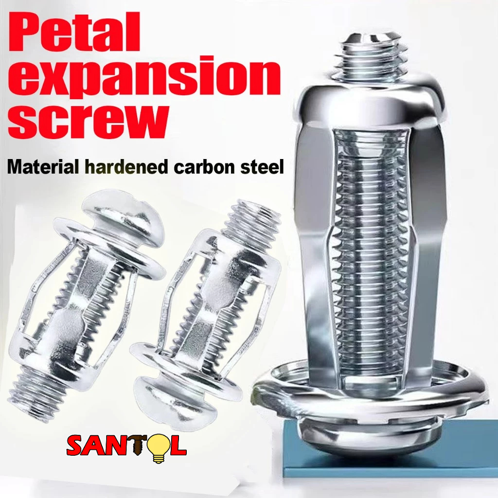 100pcs Petal Screw Jack Nuts Petal Expansion Plugs Curtain Expand Clamp ...