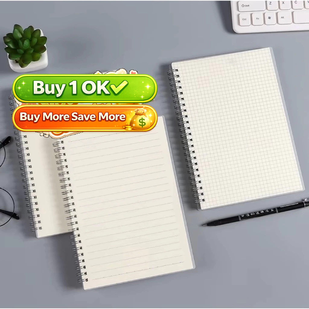 A5/A6/B5/A4 Muji Styled Spring Notebook Line/Blank/Grid 80Sheets School ...