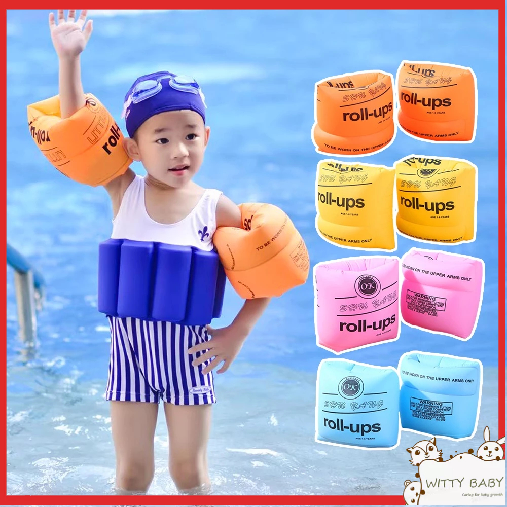 WB 1 Pair Swim Arm Floaters for Kids PVC Inflatable Swim Arm Bands ...