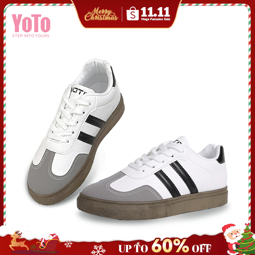 YOTO New Fashion Black White Shoe Sneakers For Women Men Low Cut Casual  Sports Student Shoes