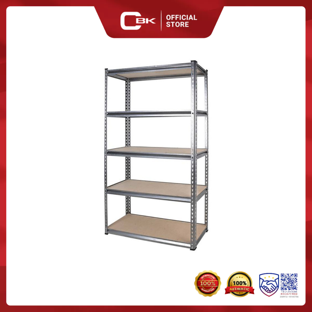 TACTIX 5-Layer Heavy-Duty Steel Storage Rack Shelf Organizer for Garage ...