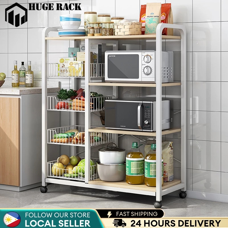 Kitchen Organizer Rack Vegetable Multipurpose Storage Rack Microwave ...