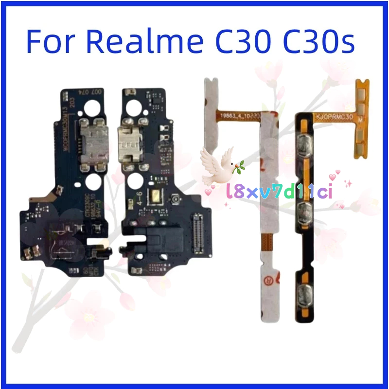 Realme C30 C30s Power Volume Flex Button Switch USB Charging Port Board ...