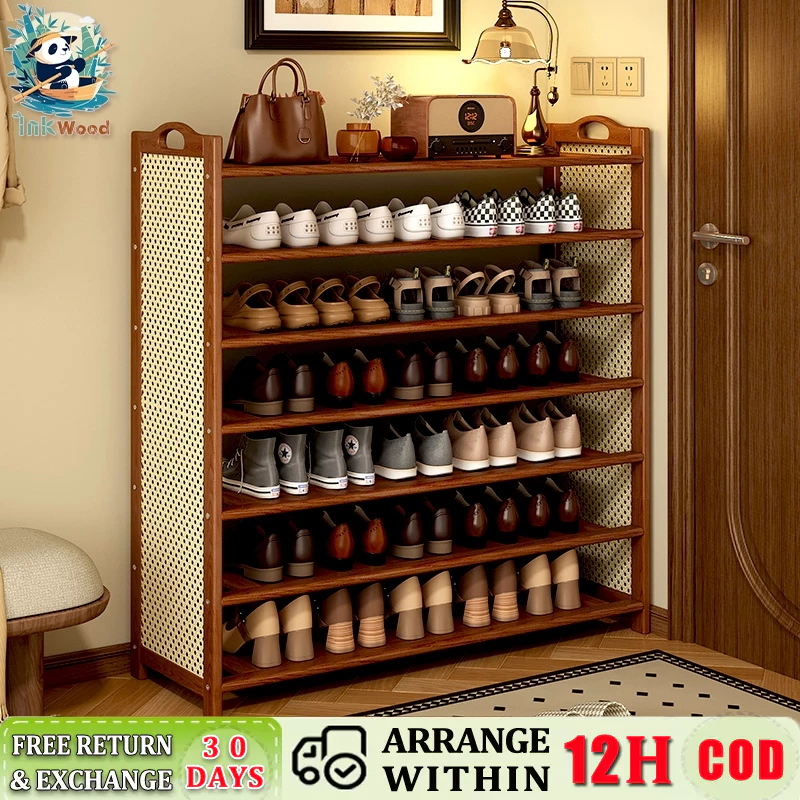 【New model】Bamboo Shoe Rack Shoe Rack Organizer Bamboo Wood 2/3/4/5/6 ...