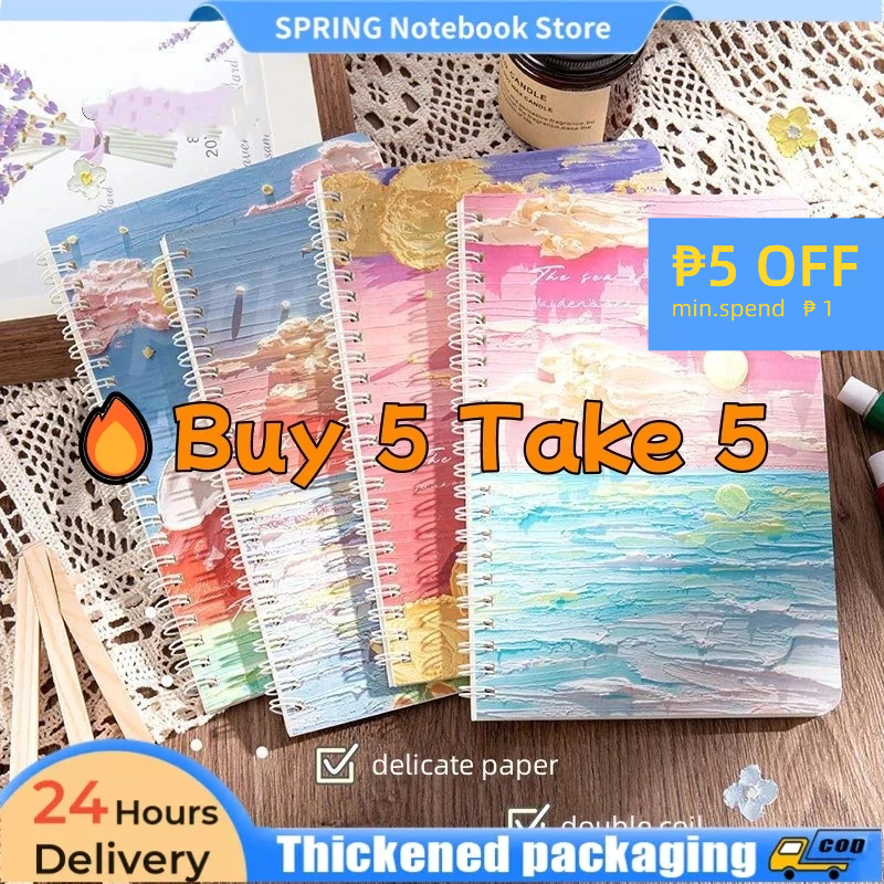 (10PCS) Korean version of the coil notebook rollover notepad A5 ...