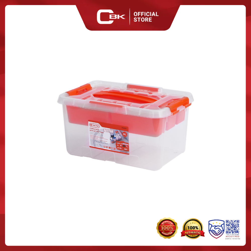 TACTIX Container Box Removable Tray 30.5 X 20.4 X 15.5cm ME320262 ...