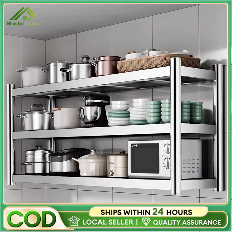 Wall Rack Kitchen Organizer Storage Rack Stainless Steel Kitchen Rack ...