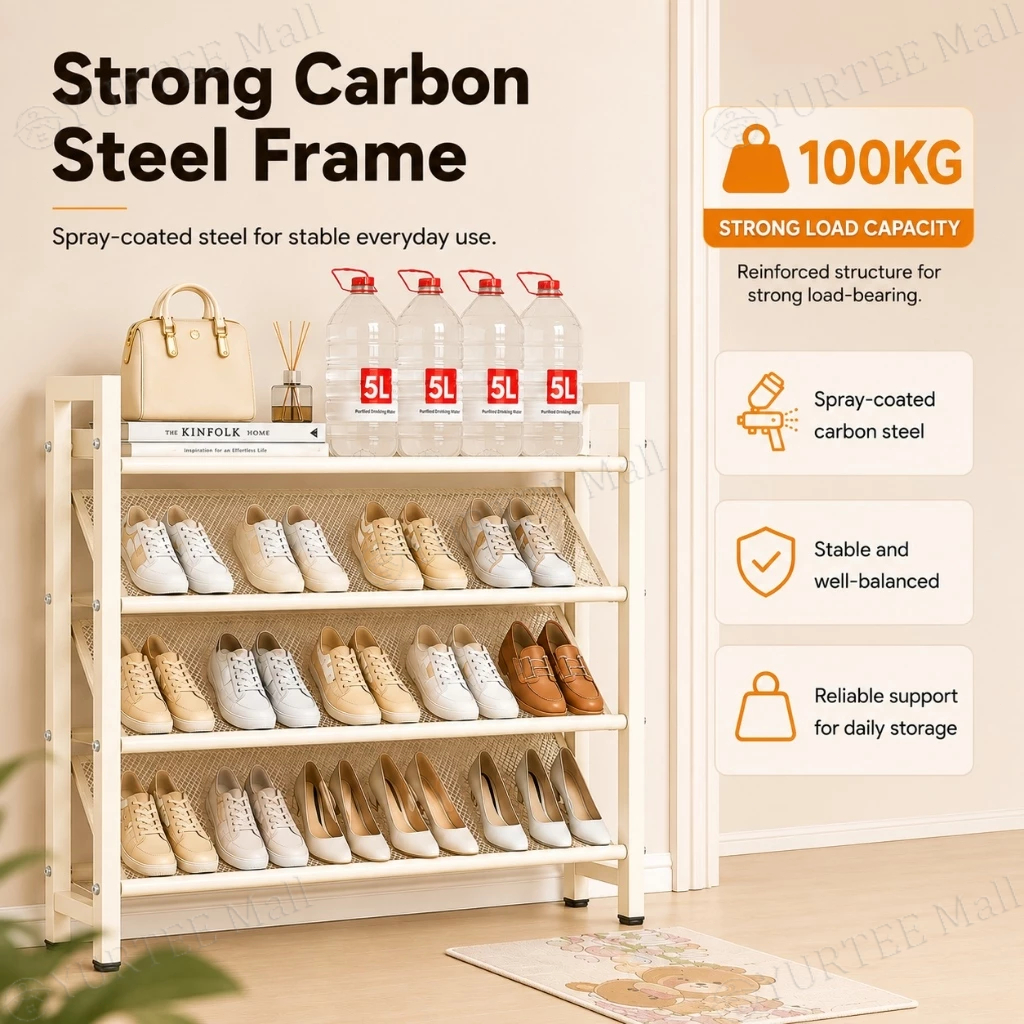 Shoe Rack Iron Mesh Shoe Rack Shoes Organizer Storage Rack Dormitory ...