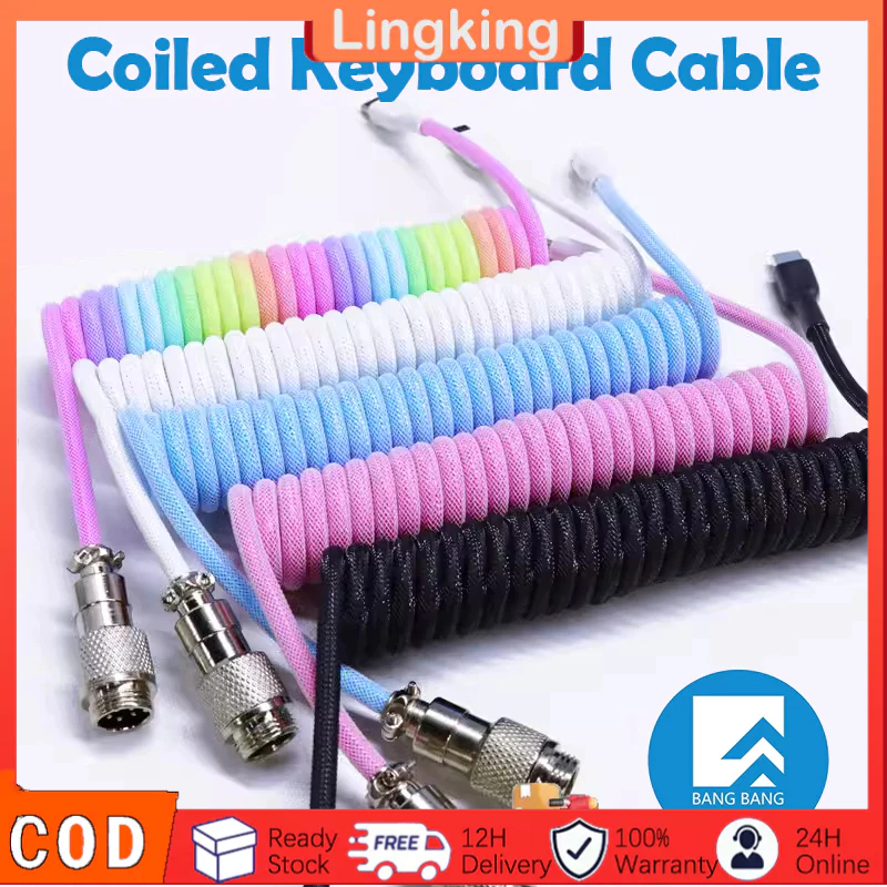 Custom Make Single Sleeved Pet Mechanical Keyboard Coiled USB To Type C ...