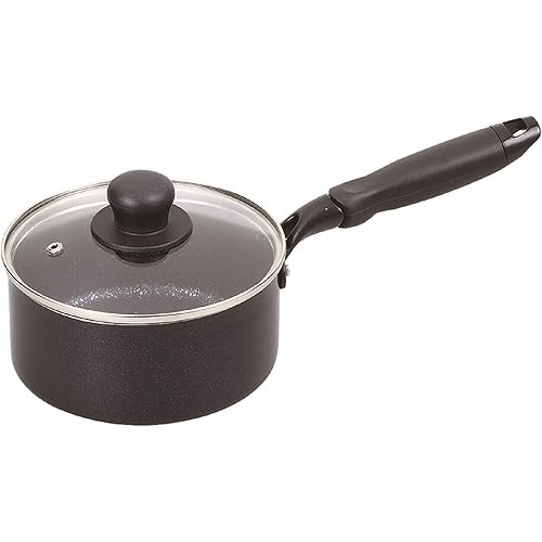 PEARL METAL One-handed pan with glass lid 16cm IH compatible Midnight ...
