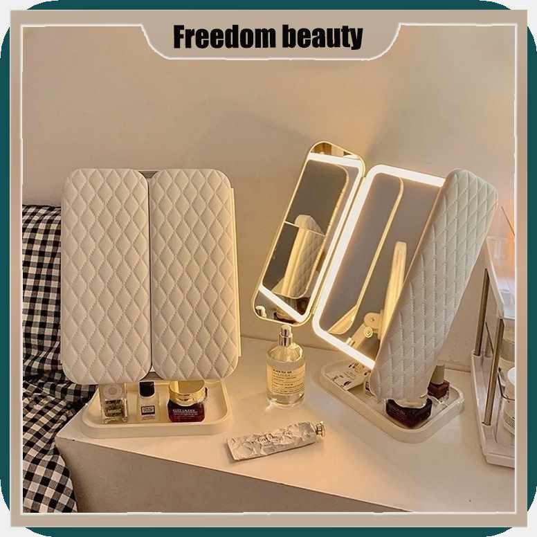 Portable[G~Vanity;Ge>Mirror/F$with^T$LED^p$Lights^Y$3^E$Color^h ...