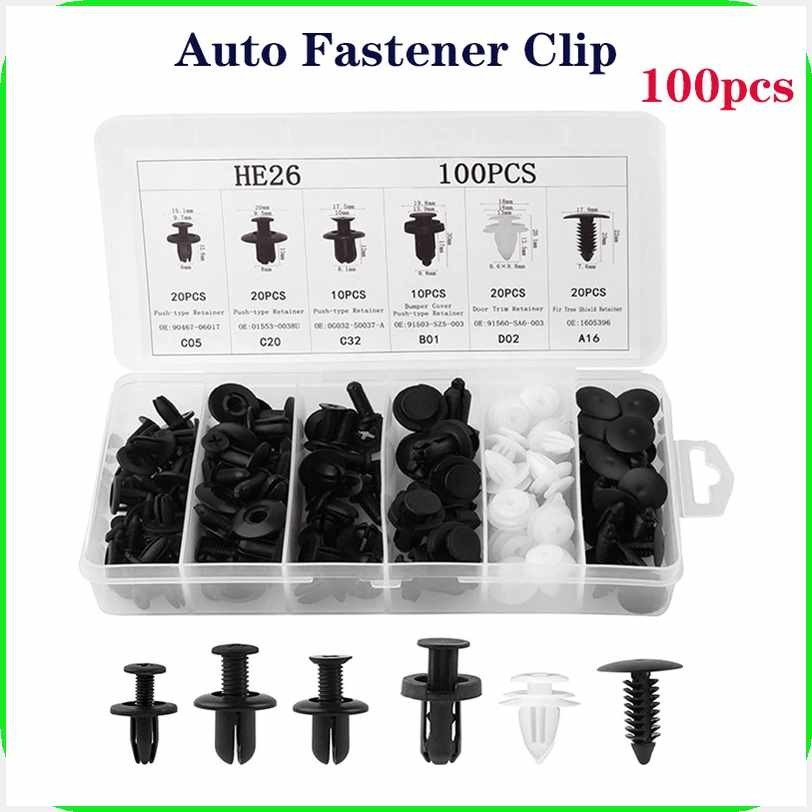 100pcs?uB|Auto@gp@xk@Hz@vg!J@Fastener[qh!Clip[IC!Universal Car Bumper ...
