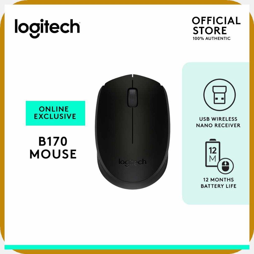 Logitech$l.B170#kH+Wireless;r&Mouse,`r&2.4`Wp&GHz`DI&with`ZE&USB{mi ...