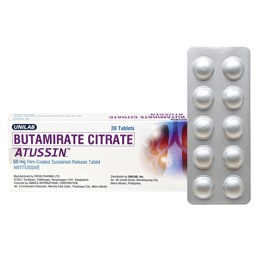 ATUSSIN Butamirate Citrate Film Coated Tablet 50mg (Sold Per Piece ...