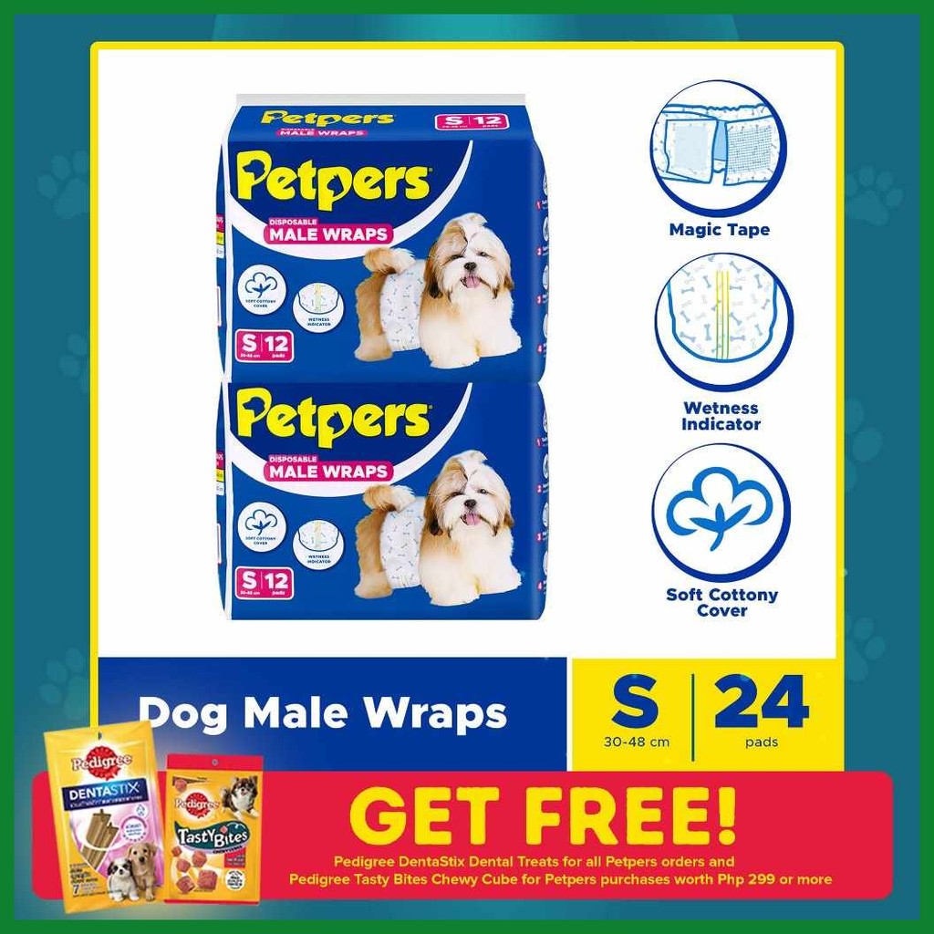 Petpers*Pd*Male,d_Wraps@VJ+Small r*ri+HX+JJ+Es+12's x 2 Packs (24 pcs ...