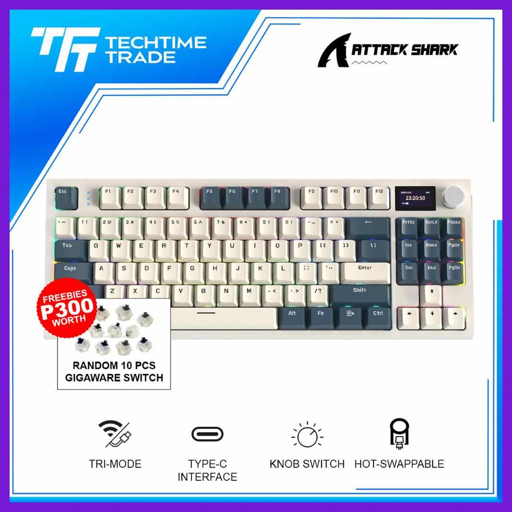 Attack-H(Shark>q}K86>t}75%>A}Mechanical>r}Keyboard>Q}Tri-Mode>s}Blue>u ...