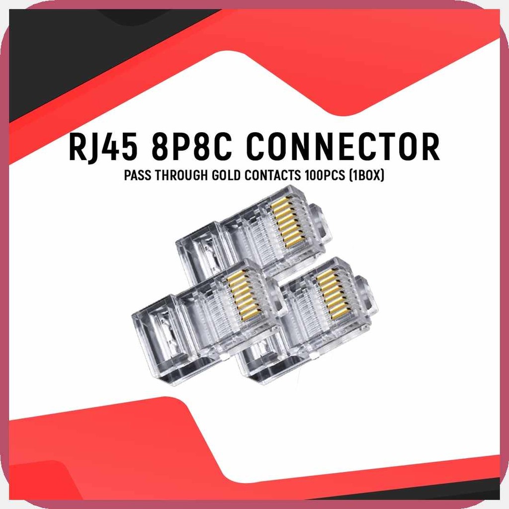 RJ45~pe&8P8C`d|Connector#NS^Pass/AA^Through/Ef^Gold/Zy^Contacts/ak ...