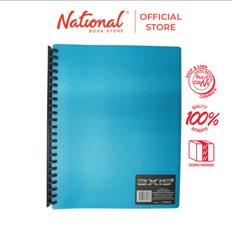 Axis Clearbook Refillable AX-CB001A4 A4 Cyan 20sheets Plain - Files ...
