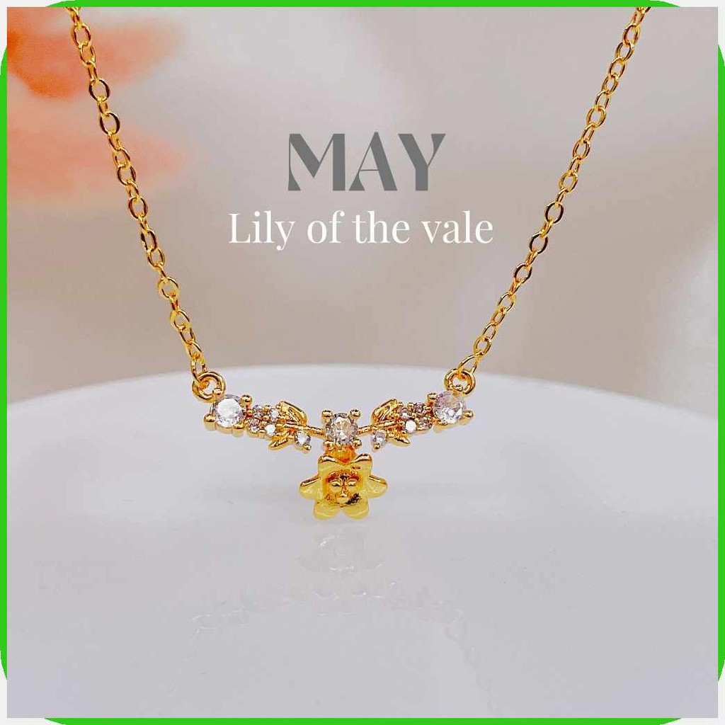 Mikana Birth Flower 18k Gold Plated Pendant Necklace Collection