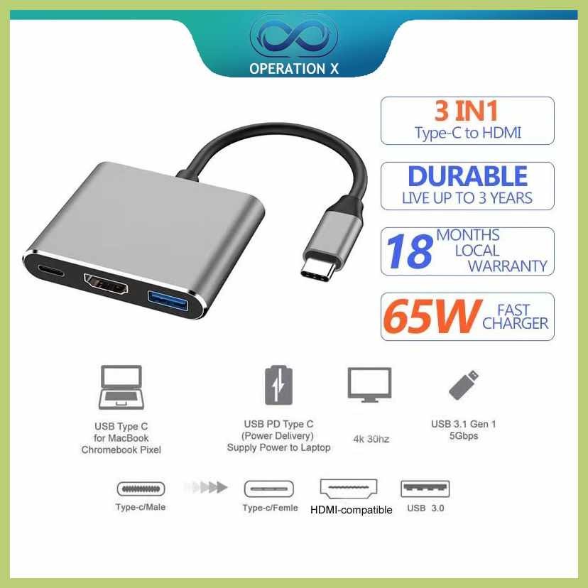USB.J[3.1(X+Type&v`C;I`Adapter;J`to;kb_HDMI:un_+:aS_USB Type C Hub ...