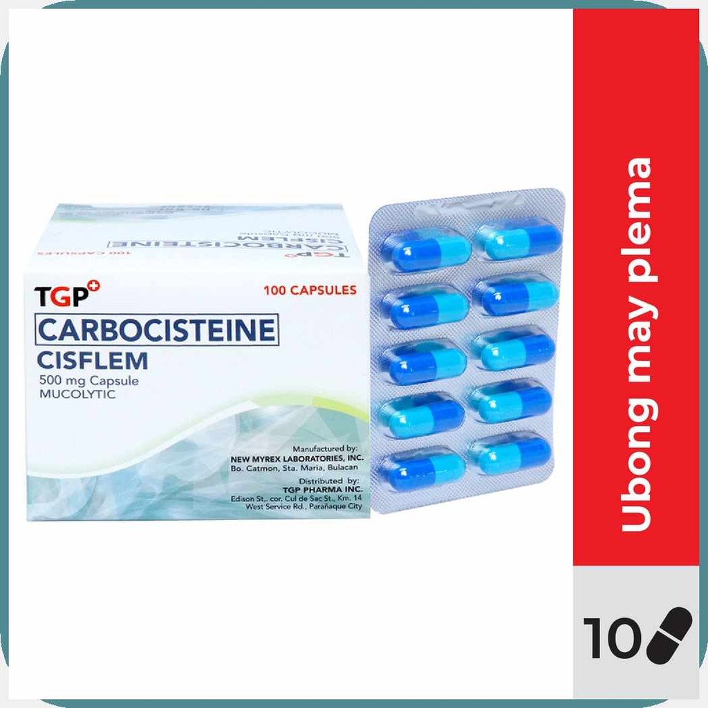 CISFLEMd/TGP.P;Carbocisteine@Ry+500mg gm,ke+rs+iL+qM+Capsule 10 pcs ...