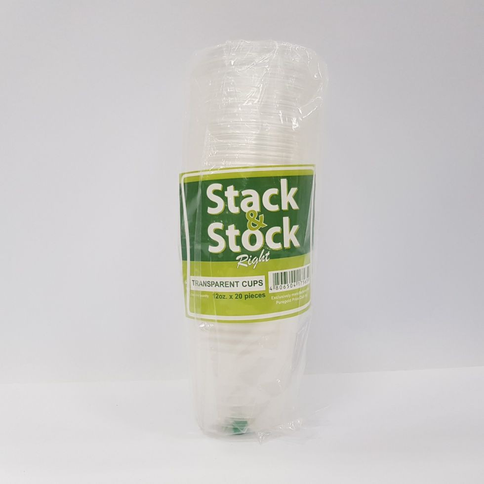 Stack & Stock Transparent Cup 20s - Paper And Plastic Disposal | Shopee ...