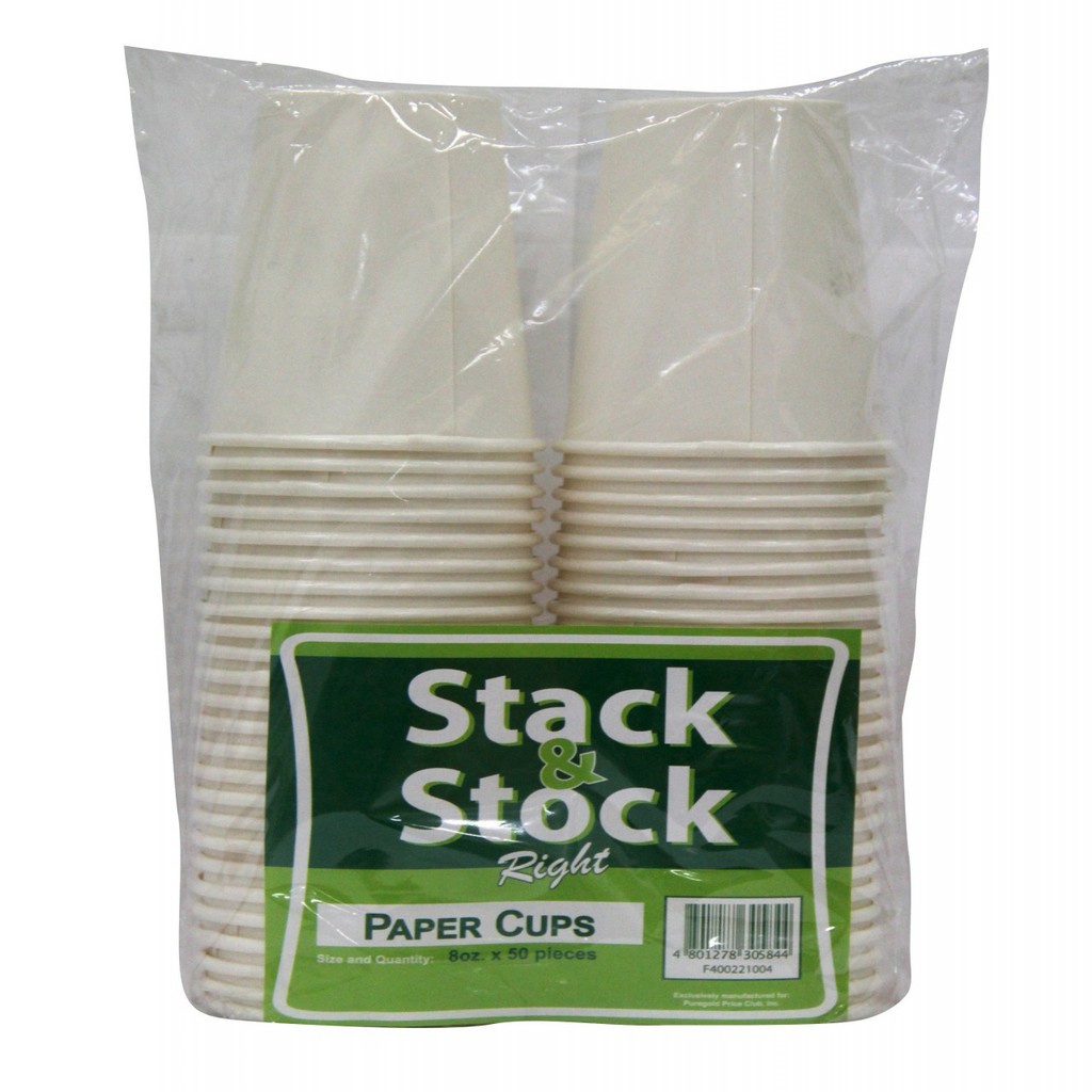 Stack&Stock Paper Cup 8Oz 50S - Paper And Plastic Disposal | Shopee ...